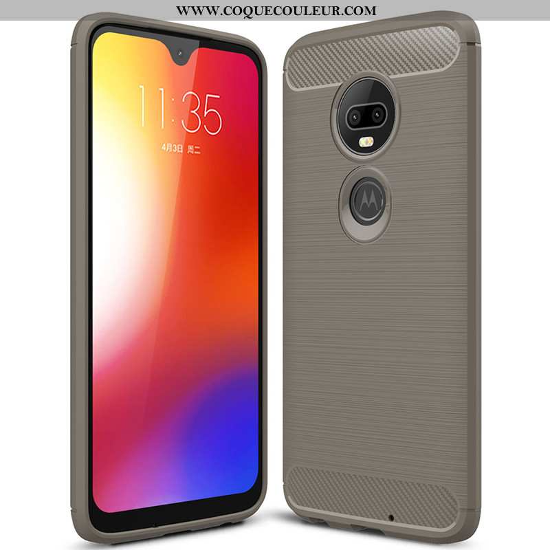 Étui Moto G7 Plus Fluide Doux Nouveau Tout Compris, Coque Moto G7 Plus Silicone Protection Noir