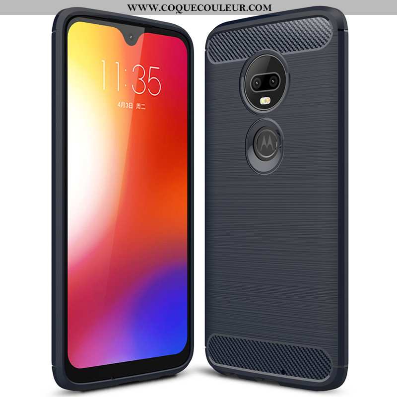 Étui Moto G7 Plus Fluide Doux Nouveau Tout Compris, Coque Moto G7 Plus Silicone Protection Noir