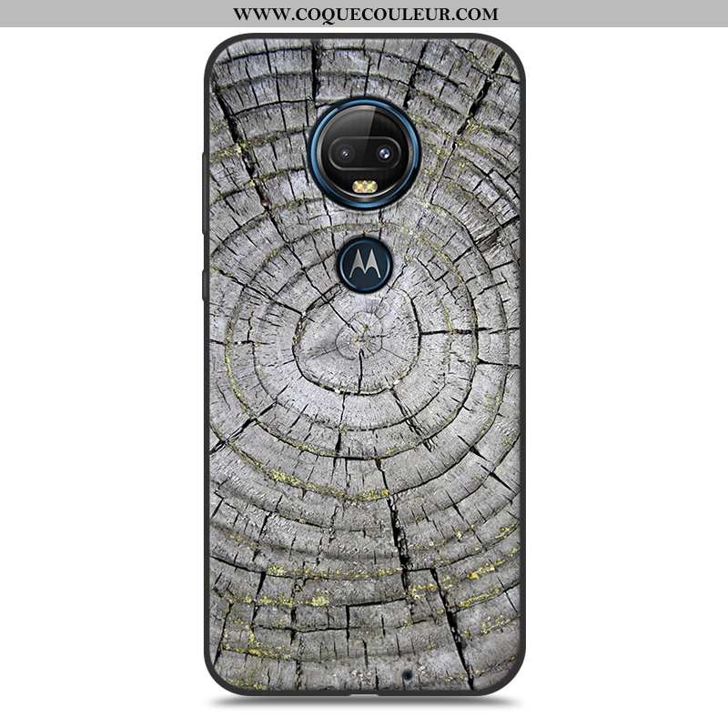 Coque Moto G7 Plus Fluide Doux Modèle Fleurie Créatif, Housse Moto G7 Plus Protection Blanche