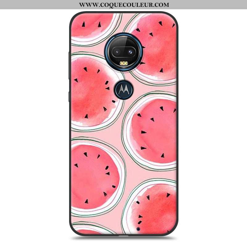 Coque Moto G7 Plus Mode Silicone Charmant, Housse Moto G7 Plus Protection Étui Rose