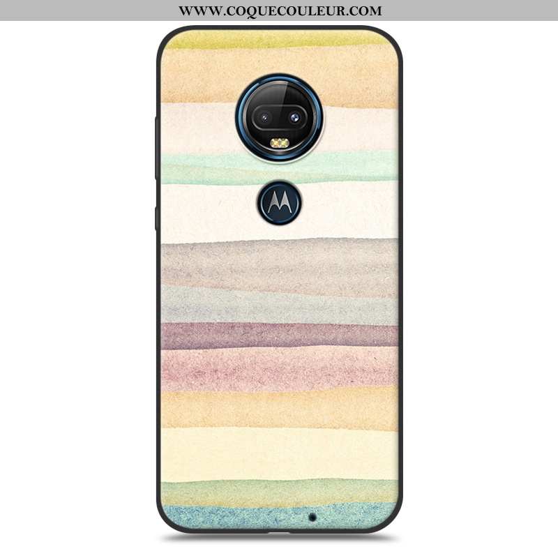 Coque Moto G7 Plus Mode Silicone Charmant, Housse Moto G7 Plus Protection Étui Rose