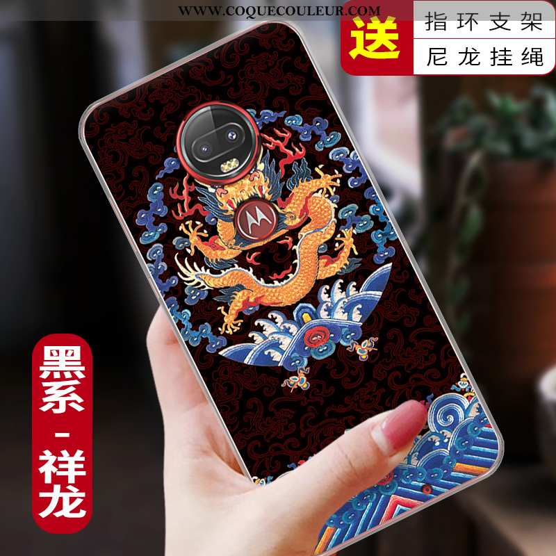 Étui Moto G7 Plus Protection Fluide Doux Coque, Coque Moto G7 Plus Tendance Rouge