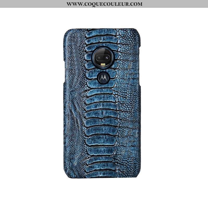 Housse Moto G7 Plus Luxe Oiseau Protection, Étui Moto G7 Plus Personnalité Incassable Bleu