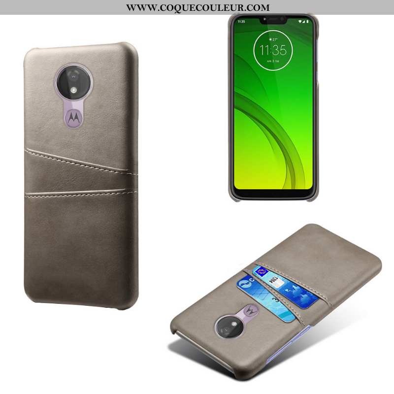 Coque Moto G7 Power Cuir Carte Coque, Housse Moto G7 Power Difficile Téléphone Portable Bleu