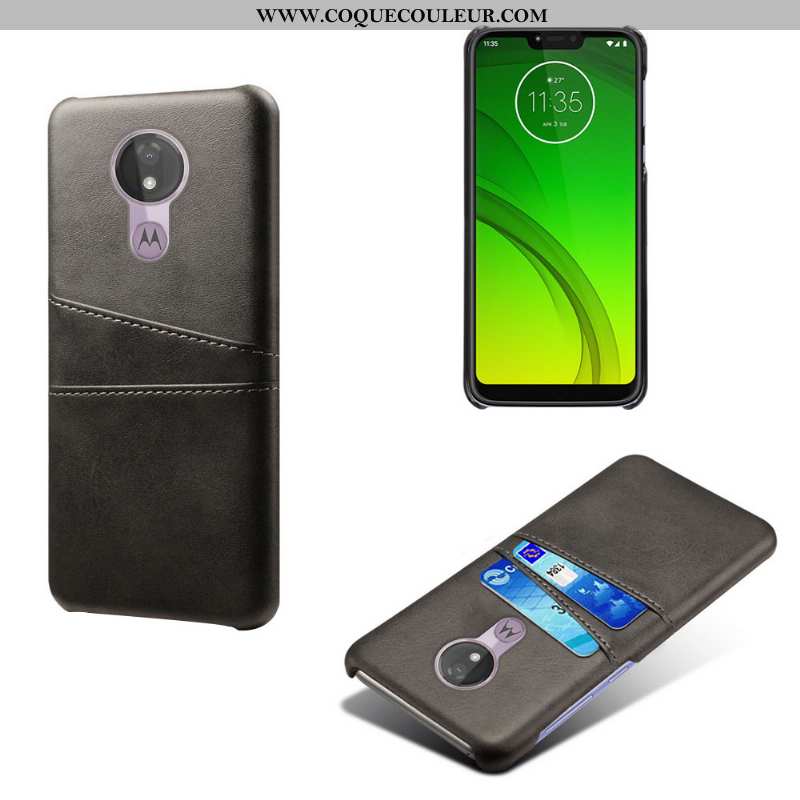 Coque Moto G7 Power Cuir Carte Coque, Housse Moto G7 Power Difficile Téléphone Portable Bleu