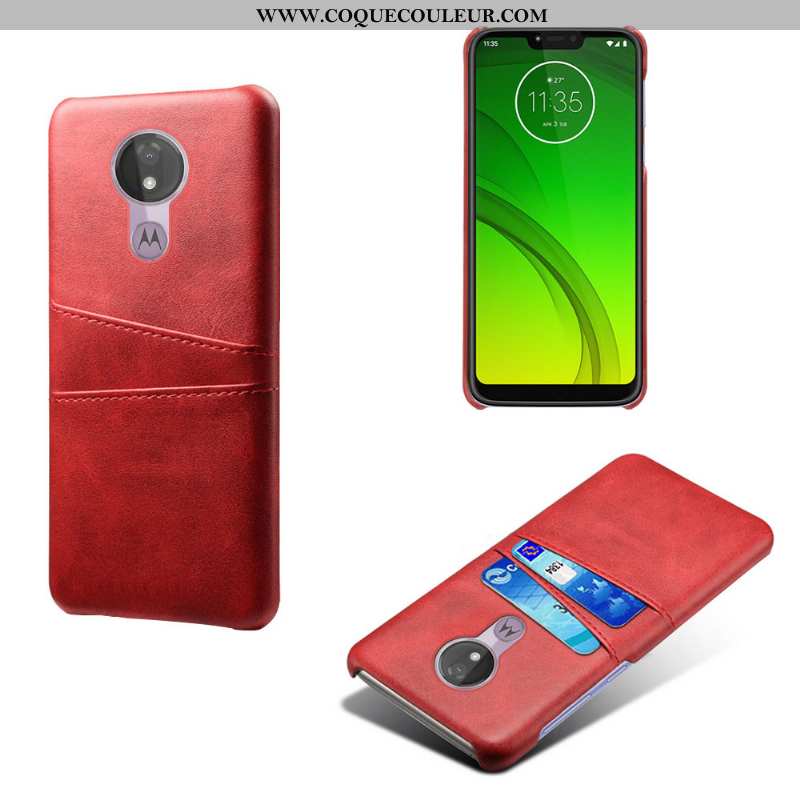 Coque Moto G7 Power Cuir Carte Coque, Housse Moto G7 Power Difficile Téléphone Portable Bleu