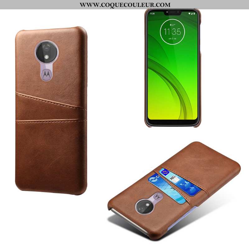 Coque Moto G7 Power Cuir Carte Coque, Housse Moto G7 Power Difficile Téléphone Portable Bleu