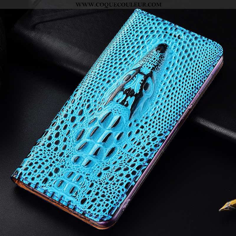 Étui Moto G7 Power Cuir Véritable Housse Crocodile, Coque Moto G7 Power Protection Europe Jaune