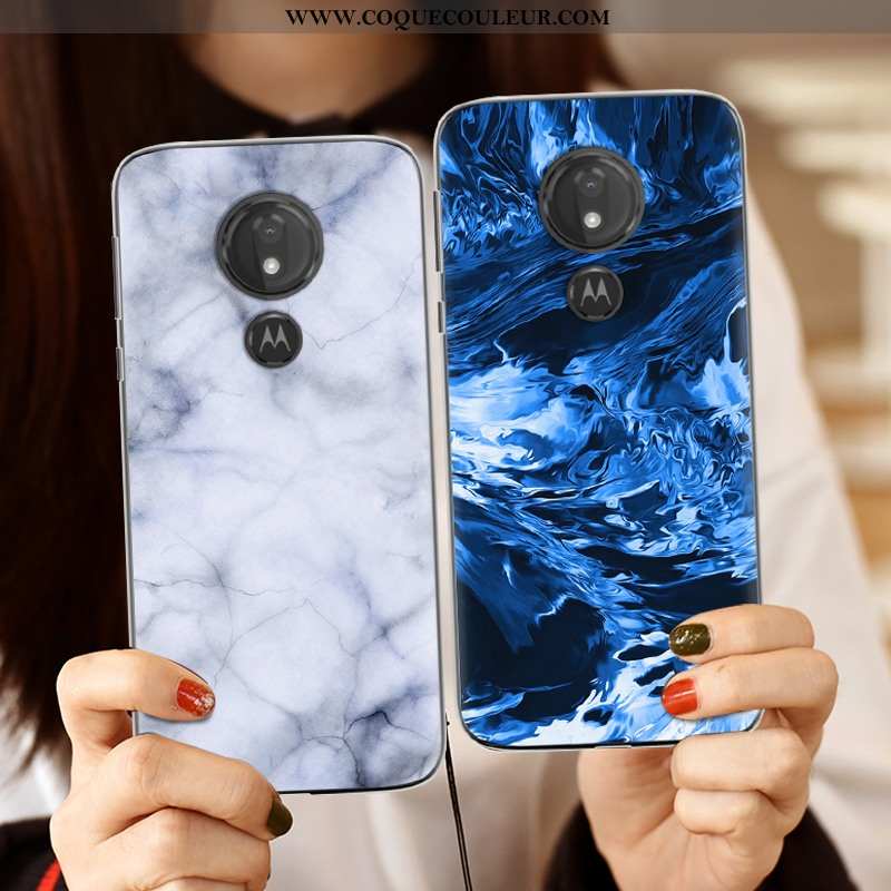 Étui Moto G7 Power Créatif Europe Étui, Coque Moto G7 Power Tendance Téléphone Portable Bleu