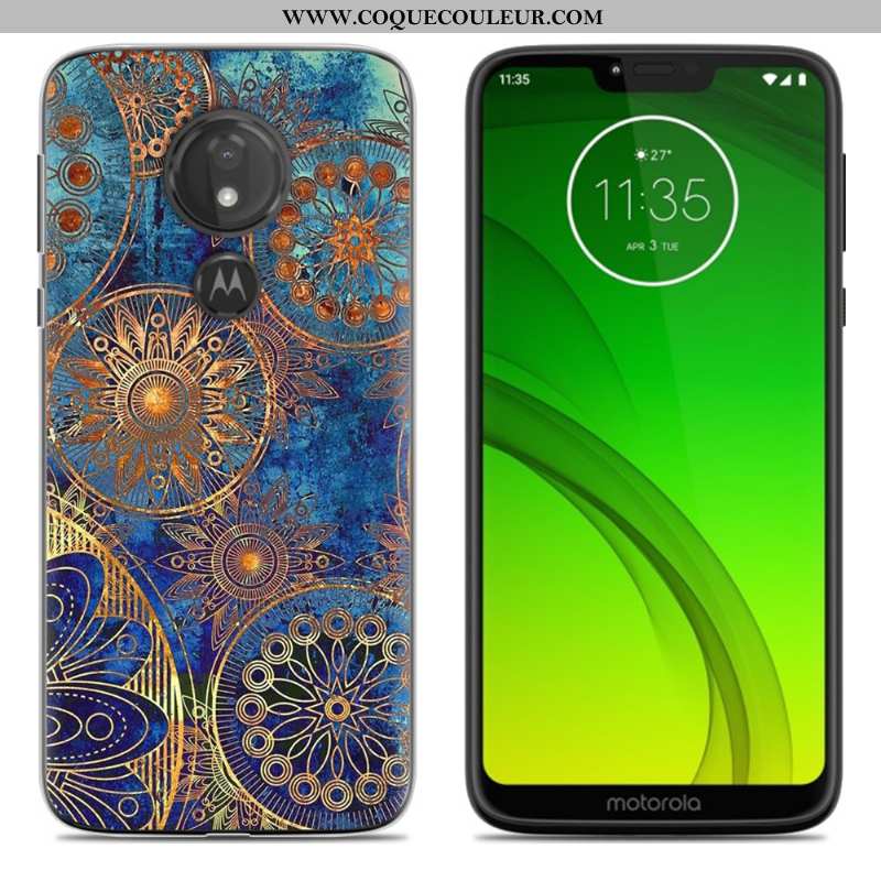 Étui Moto G7 Power Créatif Europe Étui, Coque Moto G7 Power Tendance Téléphone Portable Bleu