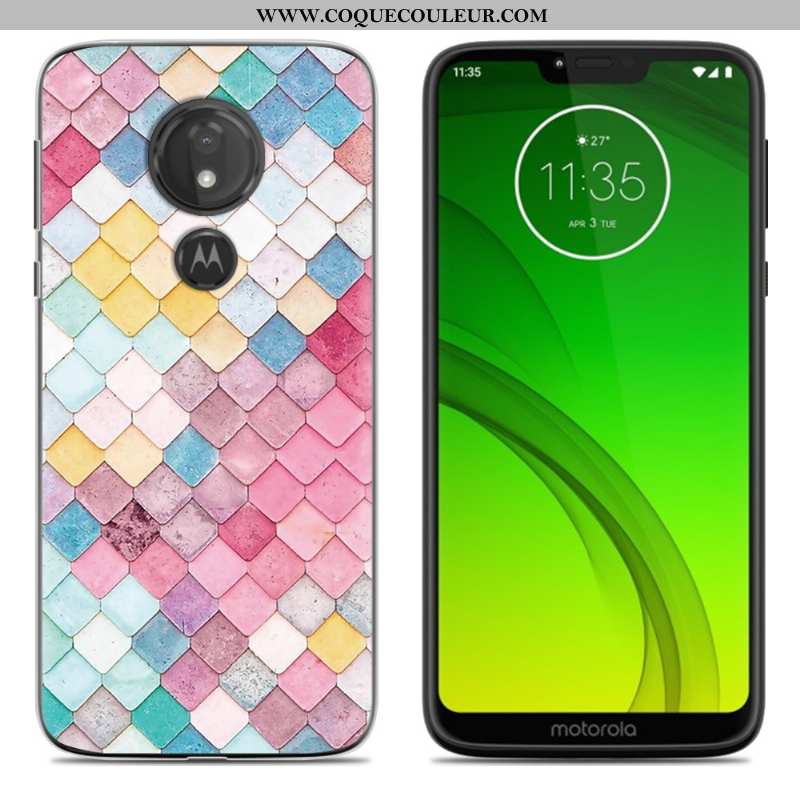 Étui Moto G7 Power Créatif Europe Étui, Coque Moto G7 Power Tendance Téléphone Portable Bleu