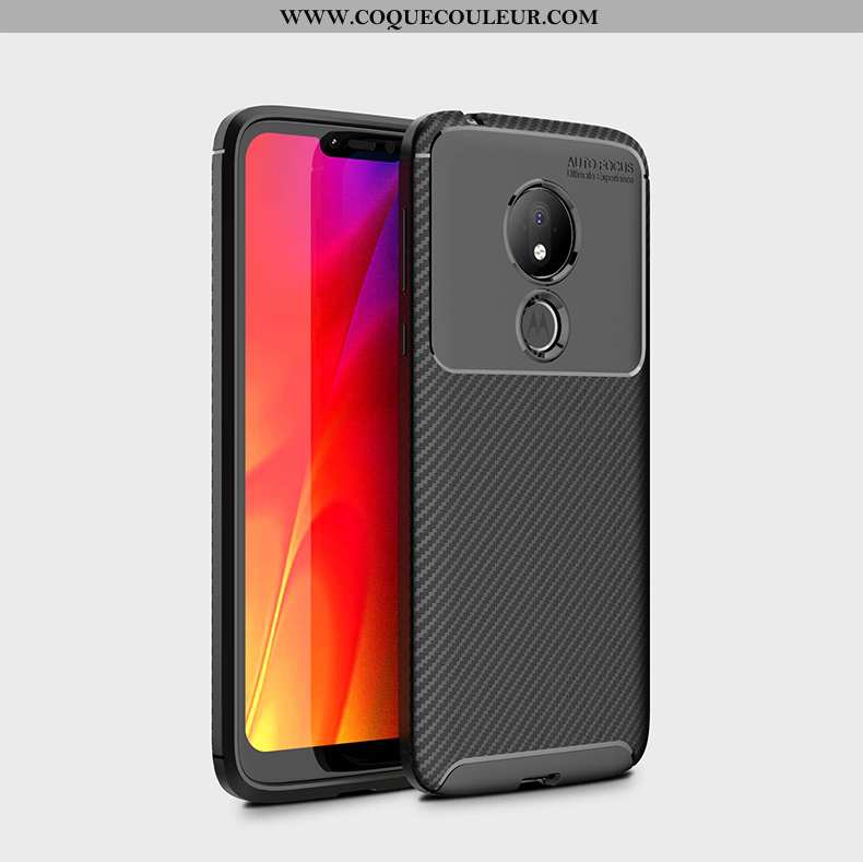 Coque Moto G7 Power Fluide Doux Étui Coque, Housse Moto G7 Power Silicone Téléphone Portable Noir