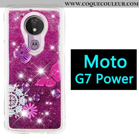 Coque Moto G7 Power Dessin Animé Violet, Housse Moto G7 Power Étui Quicksand Violet