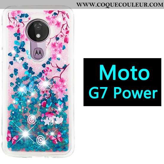 Coque Moto G7 Power Dessin Animé Violet, Housse Moto G7 Power Étui Quicksand Violet