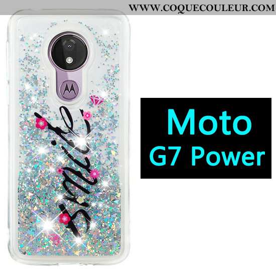 Coque Moto G7 Power Dessin Animé Violet, Housse Moto G7 Power Étui Quicksand Violet