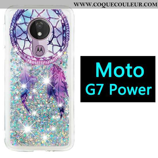 Coque Moto G7 Power Dessin Animé Violet, Housse Moto G7 Power Étui Quicksand Violet