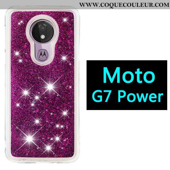 Coque Moto G7 Power Dessin Animé Violet, Housse Moto G7 Power Étui Quicksand Violet