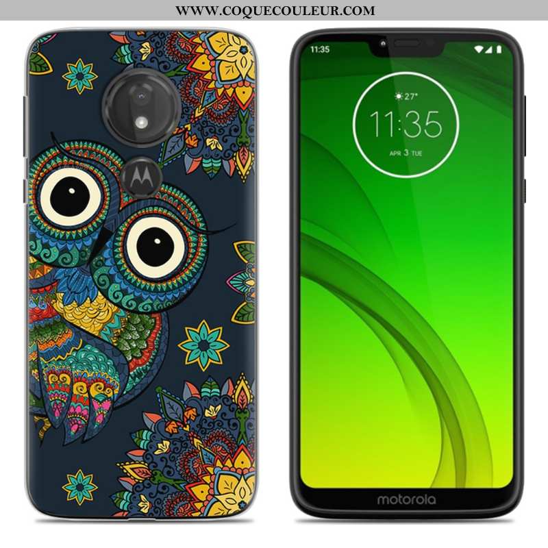 Coque Moto G7 Power Fluide Doux Téléphone Portable Étui, Housse Moto G7 Power Dessin Animé Nouveau V