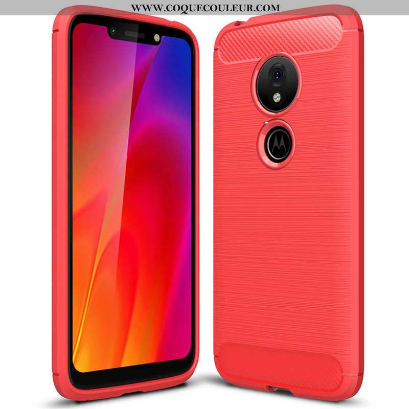 Étui Moto G7 Power Silicone Simple Fluide Doux, Coque Moto G7 Power Protection Fibre Noir