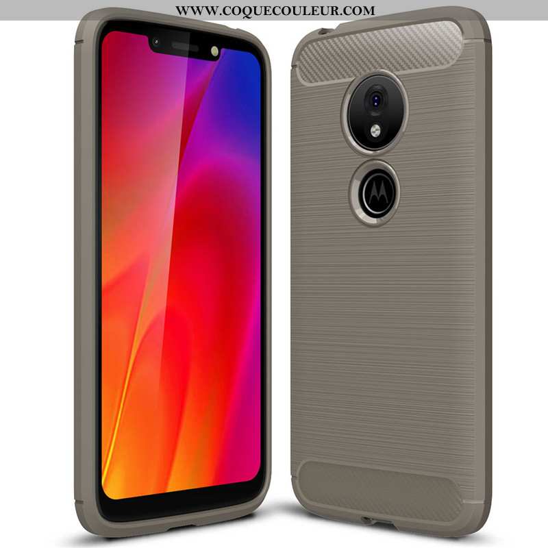 Étui Moto G7 Power Silicone Simple Fluide Doux, Coque Moto G7 Power Protection Fibre Noir