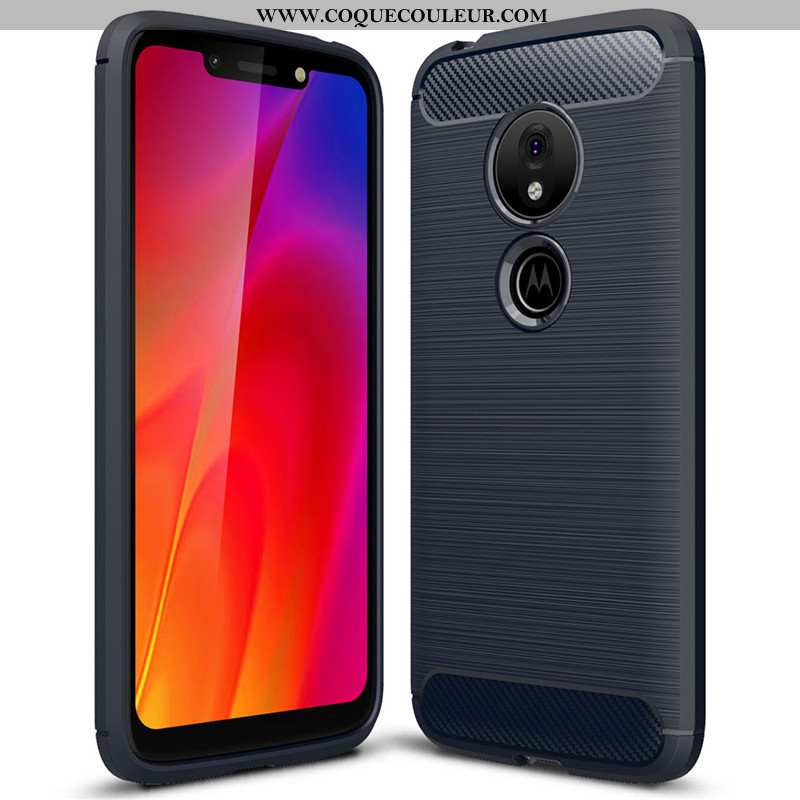 Étui Moto G7 Power Silicone Simple Fluide Doux, Coque Moto G7 Power Protection Fibre Noir