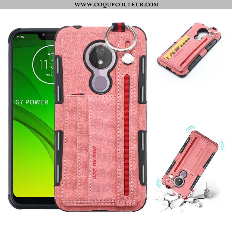 Étui Moto G7 Power Protection Téléphone Portable Coque, Coque Moto G7 Power Rose