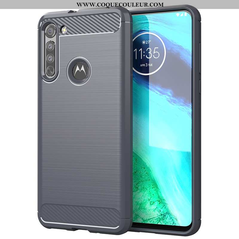 Étui Moto G8 Silicone Gris Étui, Coque Moto G8 Protection