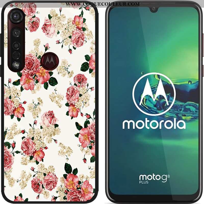 Coque Moto G8 Plus Dessin Animé Téléphone Portable Tissu, Housse Moto G8 Plus Fluide Doux Chaud Bleu