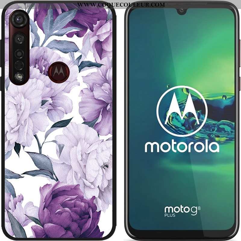 Coque Moto G8 Plus Dessin Animé Téléphone Portable Tissu, Housse Moto G8 Plus Fluide Doux Chaud Bleu