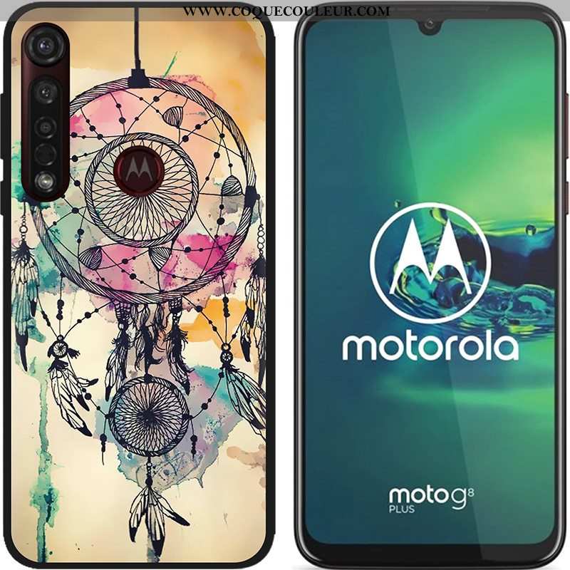 Coque Moto G8 Plus Dessin Animé Téléphone Portable Tissu, Housse Moto G8 Plus Fluide Doux Chaud Bleu