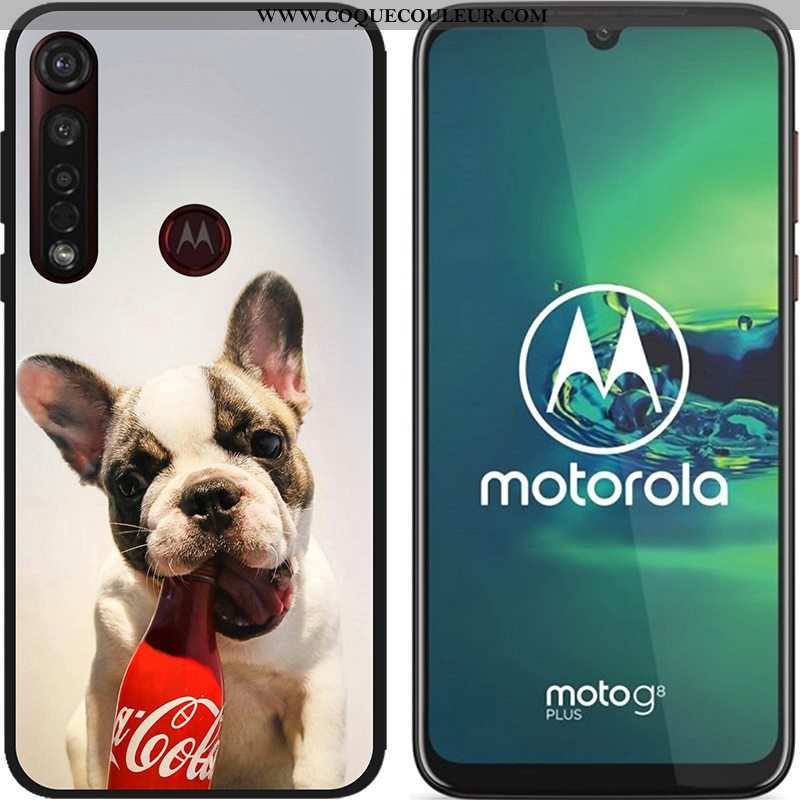 Coque Moto G8 Plus Dessin Animé Téléphone Portable Tissu, Housse Moto G8 Plus Fluide Doux Chaud Bleu