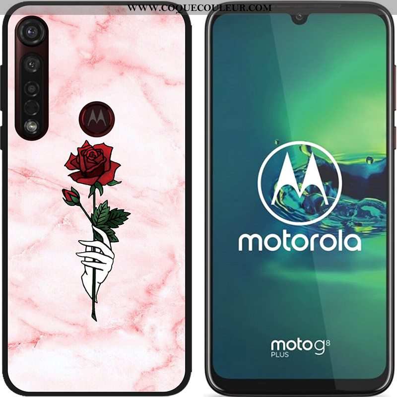 Coque Moto G8 Plus Dessin Animé Téléphone Portable Tissu, Housse Moto G8 Plus Fluide Doux Chaud Bleu