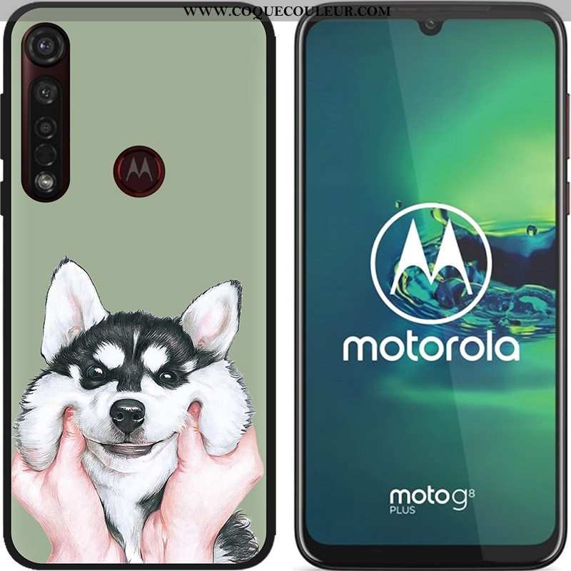 Coque Moto G8 Plus Dessin Animé Téléphone Portable Tissu, Housse Moto G8 Plus Fluide Doux Chaud Bleu