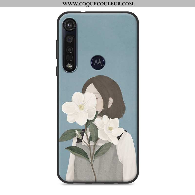 Étui Moto G8 Plus Fluide Doux Coque, Coque Moto G8 Plus Tout Compris Rose