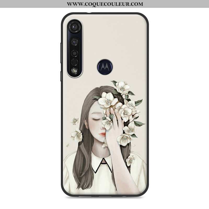 Étui Moto G8 Plus Fluide Doux Coque, Coque Moto G8 Plus Tout Compris Rose