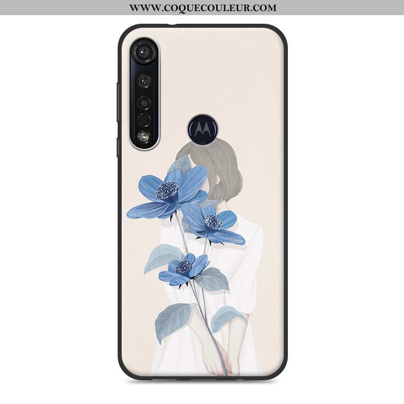 Étui Moto G8 Plus Fluide Doux Coque, Coque Moto G8 Plus Tout Compris Rose