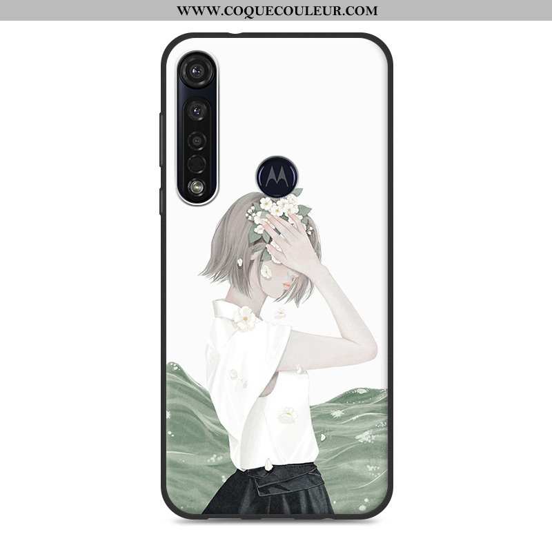 Étui Moto G8 Plus Fluide Doux Coque, Coque Moto G8 Plus Tout Compris Rose