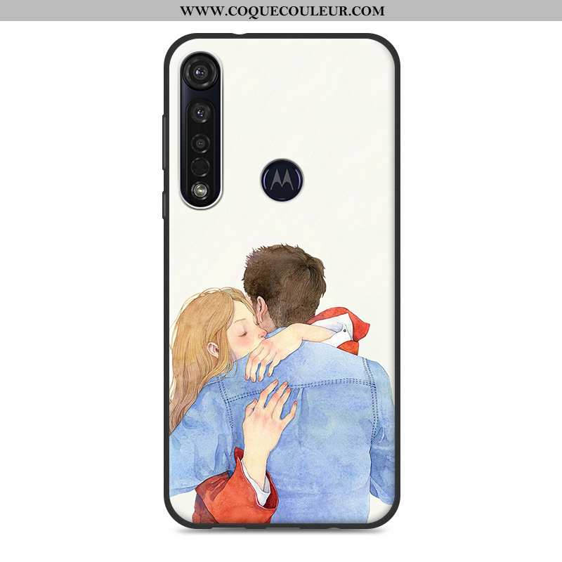 Étui Moto G8 Plus Fluide Doux Coque, Coque Moto G8 Plus Tout Compris Rose