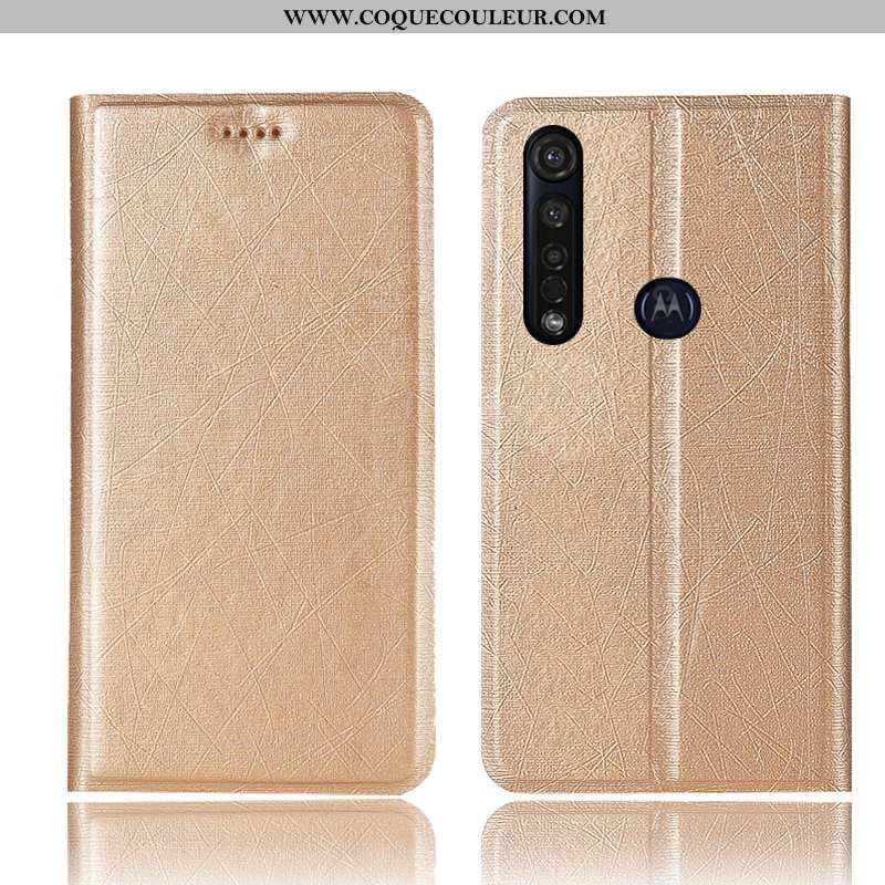 Étui Moto G8 Plus Protection Soie Étui, Coque Moto G8 Plus Cuir Tout Compris Rose