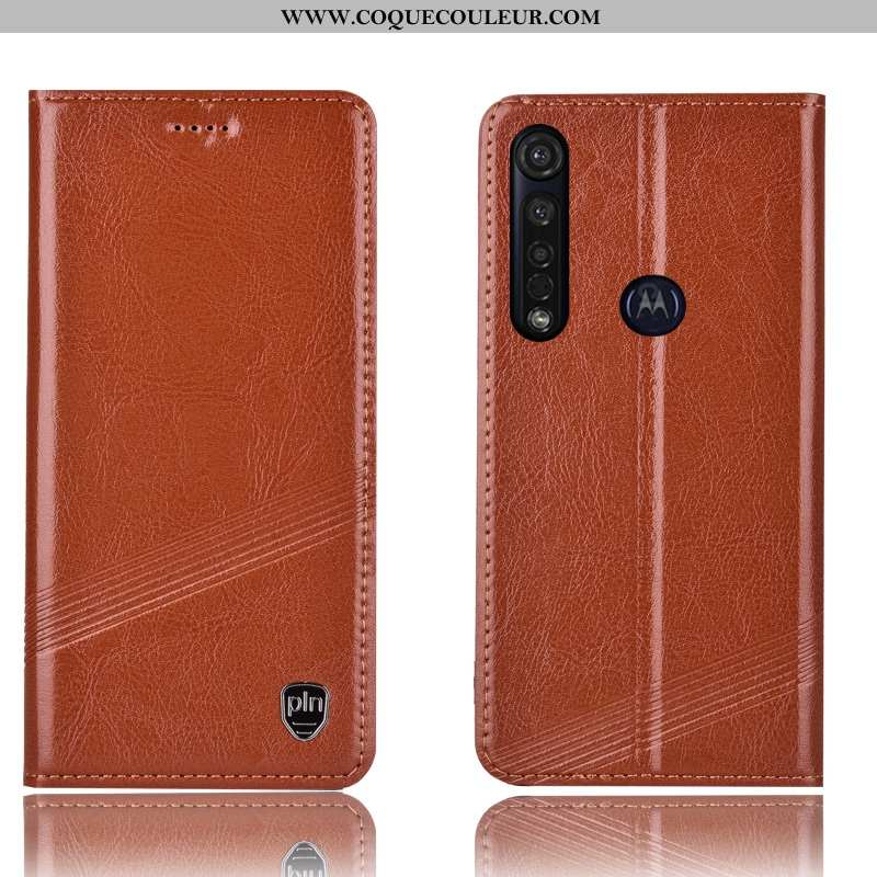 Coque Moto G8 Plus Protection Tout Compris Téléphone Portable, Housse Moto G8 Plus Cuir Véritable Ro