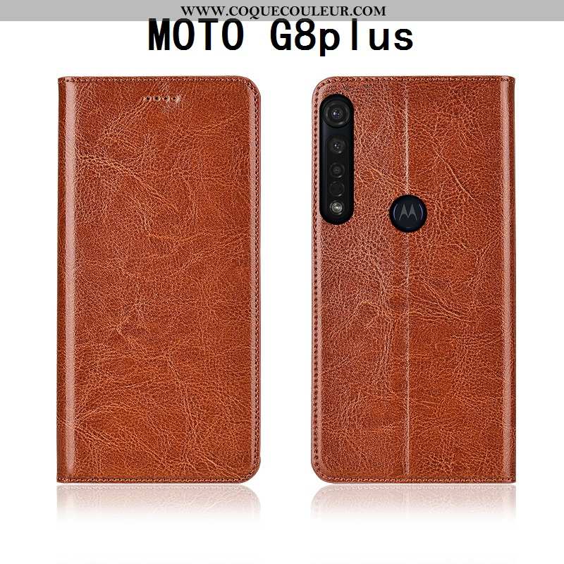 Coque Moto G8 Plus Cuir Véritable Modèle Fleurie Housse, Housse Moto G8 Plus Cuir Tout Compris Marro