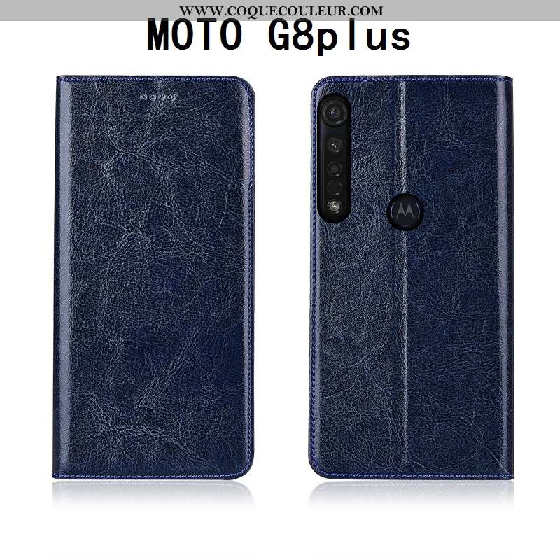 Coque Moto G8 Plus Cuir Véritable Modèle Fleurie Housse, Housse Moto G8 Plus Cuir Tout Compris Marro