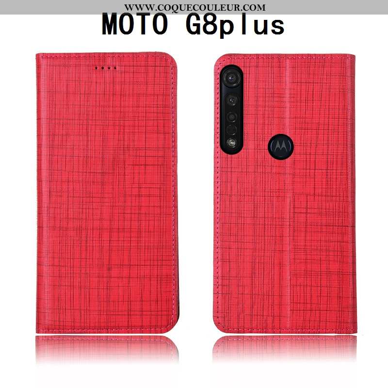 Coque Moto G8 Plus Cuir Housse Silicone, Moto G8 Plus Fluide Doux Étui Marron