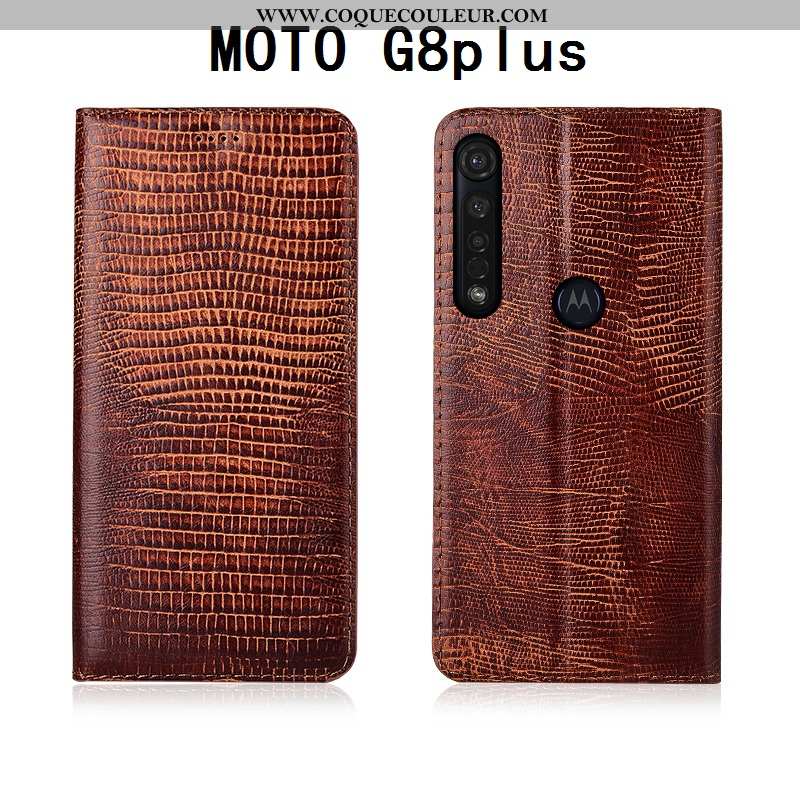 Housse Moto G8 Plus Cuir Silicone Incassable, Étui Moto G8 Plus Fluide Doux Noir