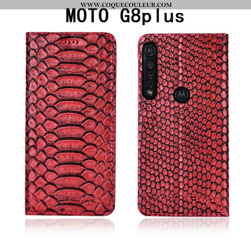 Coque Moto G8 Plus Fluide Doux Étui Cuir Véritable, Housse Moto G8 Plus Silicone Noir