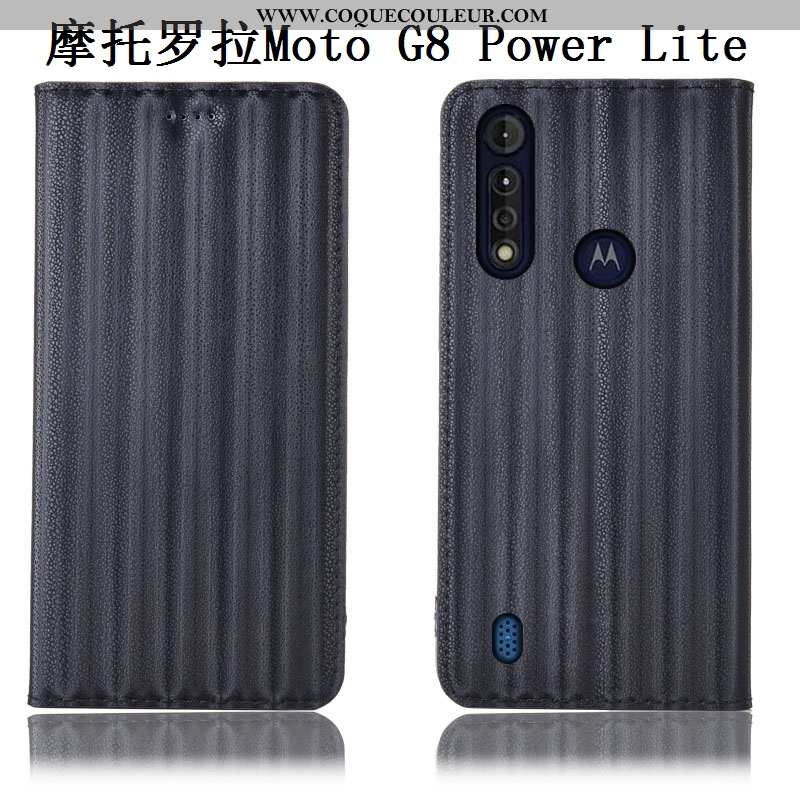 Housse Moto G8 Power Lite Modèle Fleurie Cuir Véritable Dégradé, Étui Moto G8 Power Lite Protection 