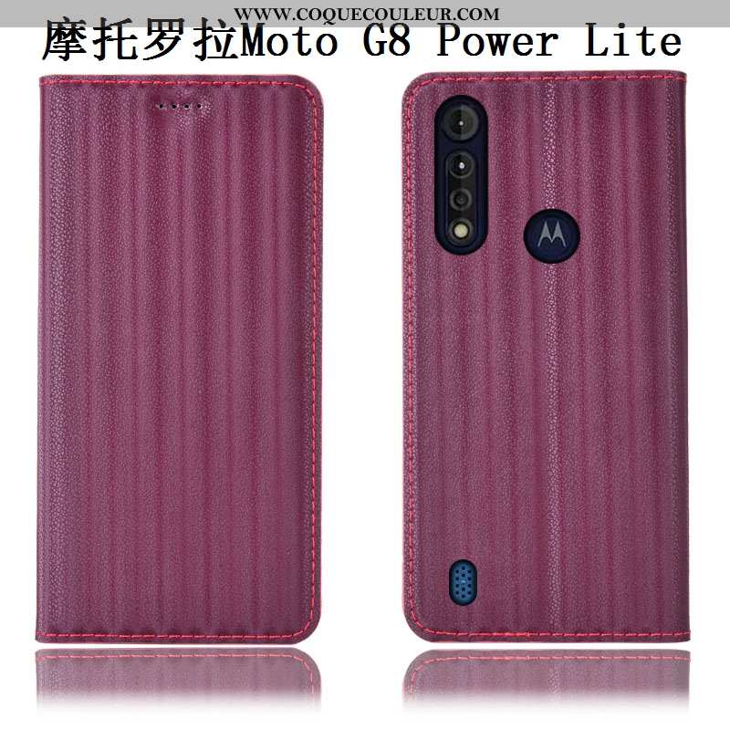 Housse Moto G8 Power Lite Modèle Fleurie Cuir Véritable Dégradé, Étui Moto G8 Power Lite Protection 