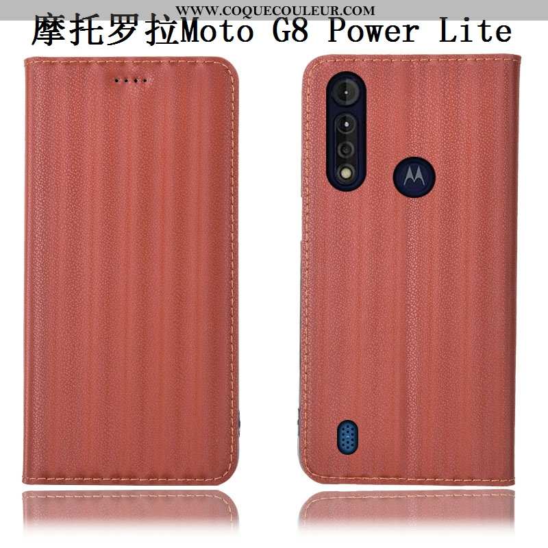 Housse Moto G8 Power Lite Modèle Fleurie Cuir Véritable Dégradé, Étui Moto G8 Power Lite Protection 