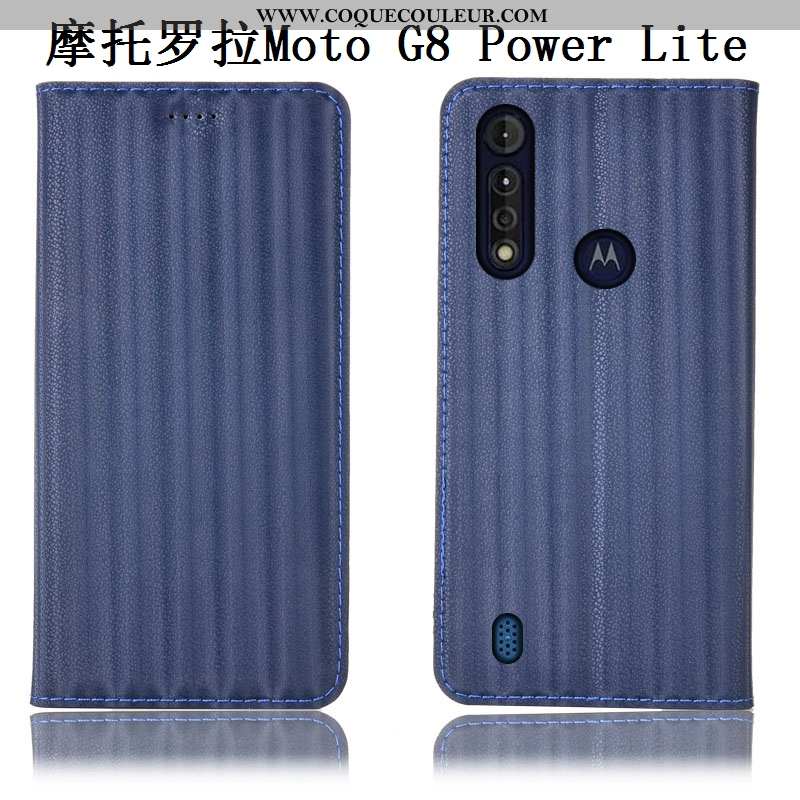 Housse Moto G8 Power Lite Modèle Fleurie Cuir Véritable Dégradé, Étui Moto G8 Power Lite Protection 