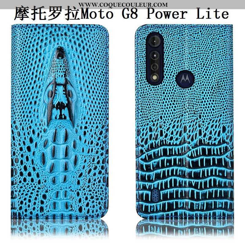 Coque Moto G8 Power Lite Protection Téléphone Portable Incassable, Housse Moto G8 Power Lite Cuir Vé